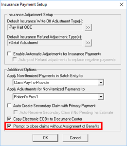 assignment of benefits dentrix