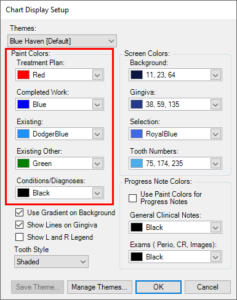 Changing Chart Colors | Dentrix Canada